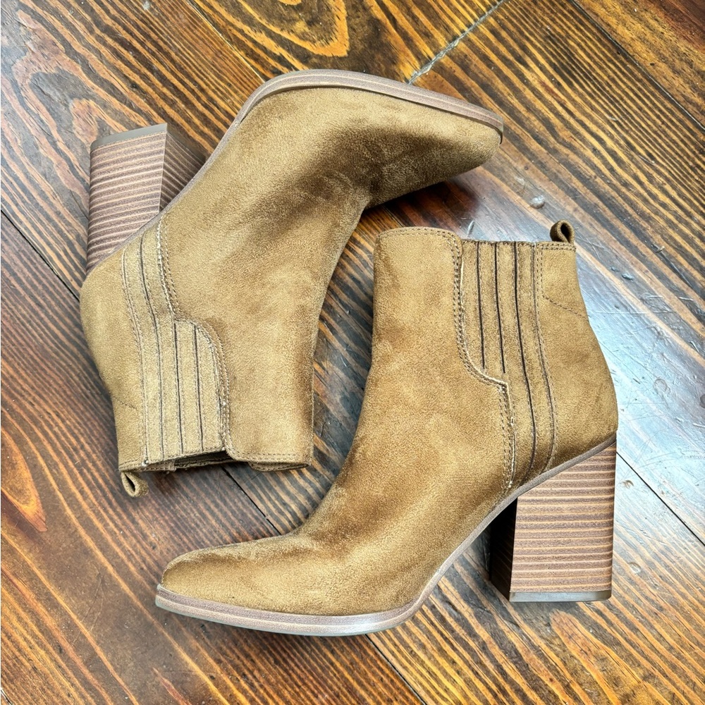 Tan booties